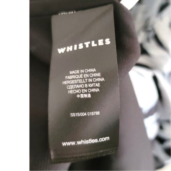 Whistles Silk Blend Bodycon Dress Botanical Floral Print Light / Navy Blue 8 - Picture 5 of 10